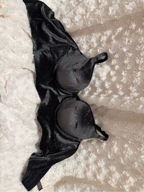 Victoria K Black Shimmer Underwire Bra